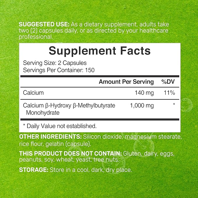 DEAL SUPPLEMENT Ultra Strength HMB Supplements 1000*mg Per Serving, 300*Capsules | Third Party Tested | Supports Muscle Growth, Retention