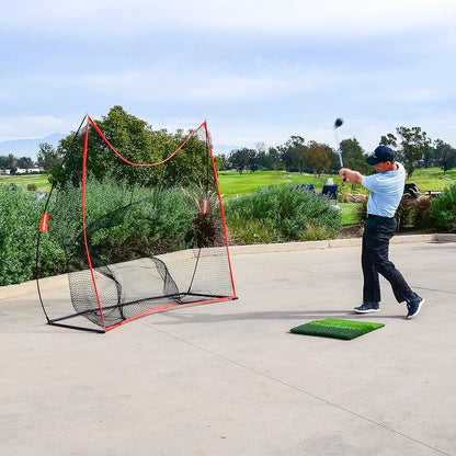 GoSports Golf Practice Hitting Net - Choose Between Huge 10 x 7 ft or 7 x 7 ft Nets - Personal Driving Range for Indoor or Outdoor Use - Designed by Golfers for Golfers