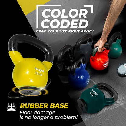 Yes4All Kettlebells Rubber Base (10-65 lbs)