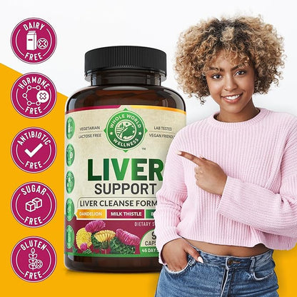 Advanced Liver Cleanse Detox & Repair Formula for Adult with Milk Thistle, Organic Liver Detox & Support Supplement for Men and Women, 90 Pills Liver Repair & Detox Support, 512mg (45-Day Supply)