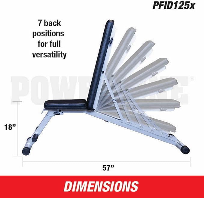 Body-Solid Powerline (PFID125X) Folding Bench - 7-Position Adjustable