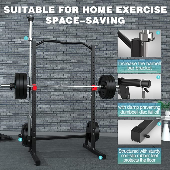 Power Cage Height Adjustable Squat Rack Home Gym