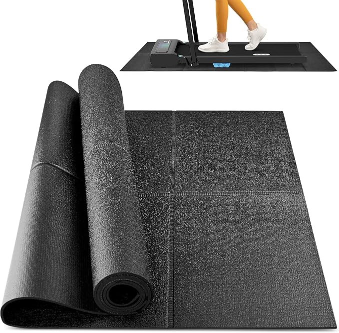 Foldable Rubber Treadmill Mat - Exercise Bike Mat