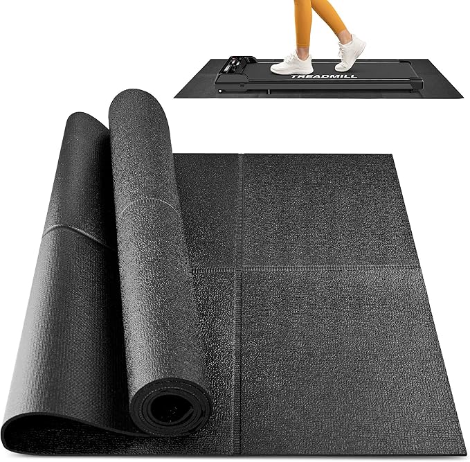 Foldable Rubber Treadmill Mat - Exercise Bike Mat