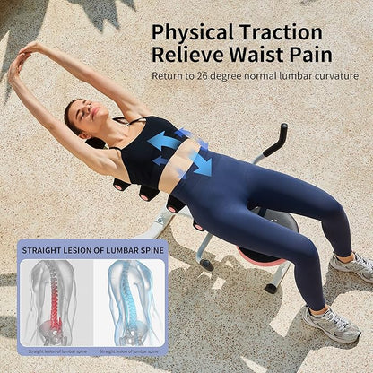 Leikefitness Back Relax Chair with Foam Roller Relieve 360° Rotating
