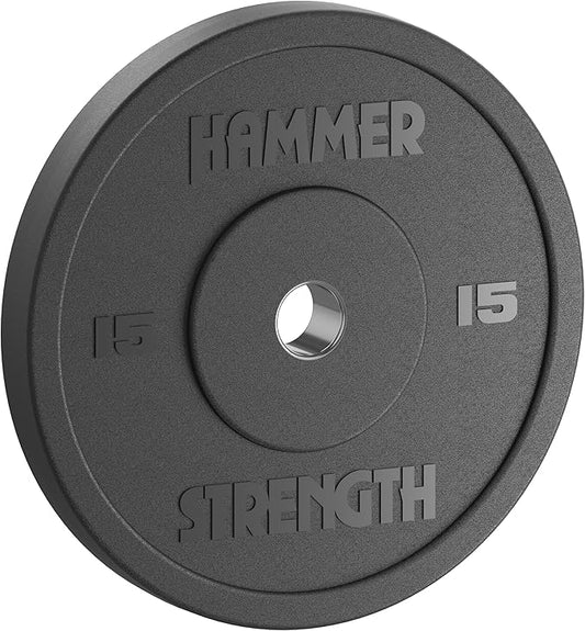 Hammer Strength 15Lb Black Standard Rubber Bumper Plate