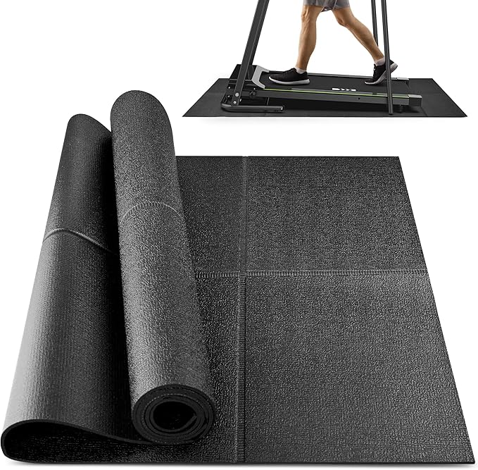 Foldable Rubber Treadmill Mat - Exercise Bike Mat
