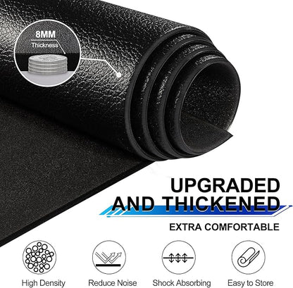 BesWin Large Exercise Mat 8'x4'x6mm/8mm, Extra Thick Workout Mats for Home Gym Flooring, High Density Non-Slip Gym Mats Fitness Mat for Cardio, Weights, Jump Rope, Fitness-Use With or Without Shoes