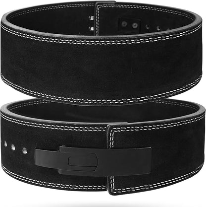 Weight Lifting Lever Belt Cowhide Gym Leather Belt 10mm Powerlifting