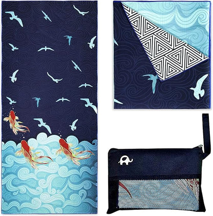 Elite Trend Microfiber Beach Towel - Extra Large 78x35 Inch