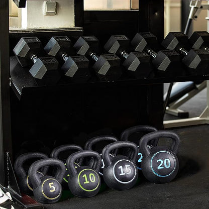 Yaheetech Kettlebell Sets 4 Piece Strength Training KettleBells 5lb, 10lb, 10lb, 15lb, 15lb, 20lb 20lb Kettle