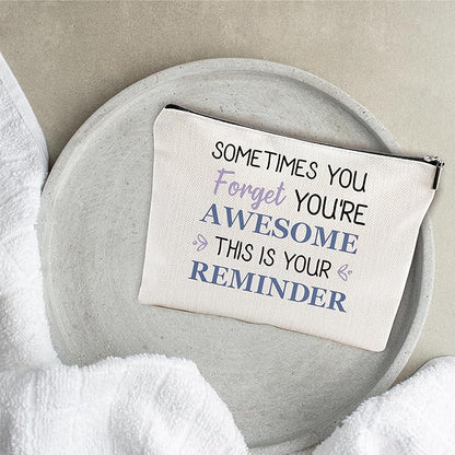 Inspirational Makeup Bag - You're Awesome - Positive Quotes Reminder Cosmetic Bag, Toiletry Bag Gift For Girls, Teen, Sister, Besties, Personal Care & Accessories - A03
