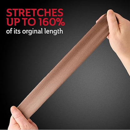 CURAD Performance Series IRONMAN Kinesiology Tape, Pain Management Technology, Sweat & Water-Resistant Athletic Tape, Compression Support for Joints & Muscles, Beige, 2 x 10 inches, 1 Roll (20 Strips)