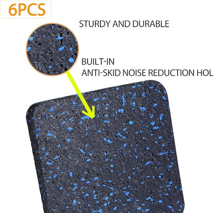 Treadmill Mat Pads 3.94" x 3.94" x 0.5" (6 (6 PCS)