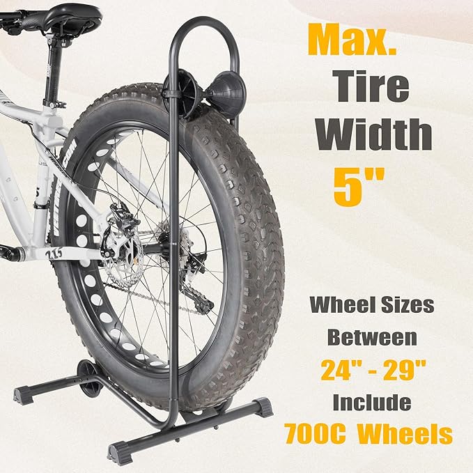 BikeHand Bike Floor Stand Parking Rack Stand - for 24"-29" Mountain MTB & Road Bikes Bicycles Indoor Outdoor Garage Storage - Fat Bike New Version for 2 Bikes