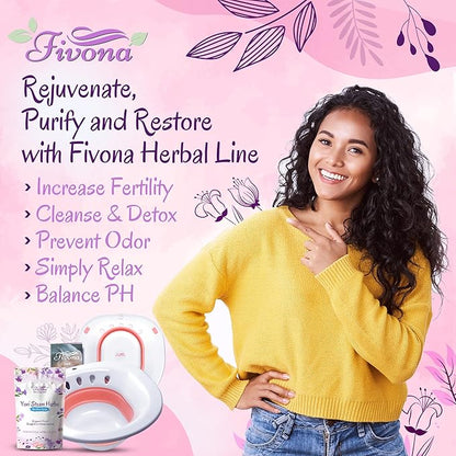 FIVONA Yoni Steam Kit 2 in 1 for Herbal V Steaming Sitz Bath Seat with Yoni Steam Herbs Bundle - at Home V-SPA Cleansing Set for Toilet Bowl - Detox and Rejuvenate with All-Natural Herbal Therapy