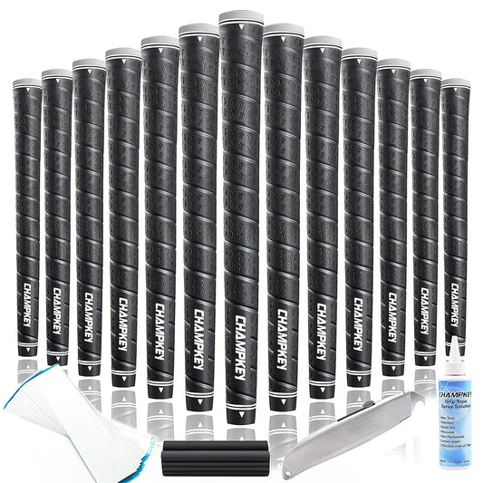 CHAMPKEY WRAP-Y Rubber Golf Grips 13 Pack Come with All Repair Kits - High Feedback and Traction Golf Club Grips