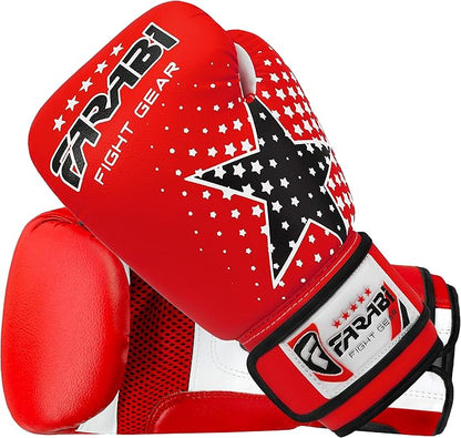 Farai Kids Boxing Gloves 6-oz Kickboxing Muay Thai Training MMA Sparring Gloves, Best Gloves for Training on Punching Bag, Focus Pads Practice