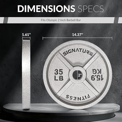 Deep Dish 2-Inch Olympic Cast Iron Weight Plates with E-Coating