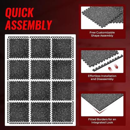 SUPERJARE 0.56'' Thick 12 Pcs 48 Sq Ft
