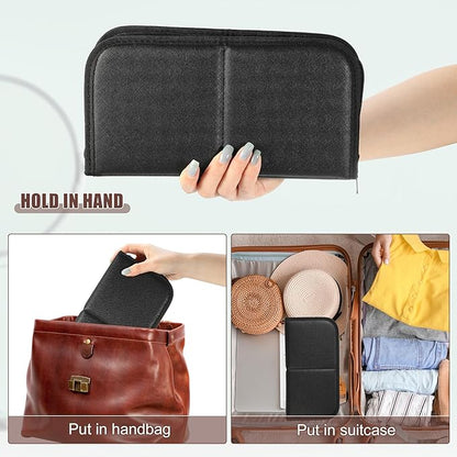VOCOSTE Foldable Makeup Brush Holder, 23 Pockets Makeup Brush Organizer, Stand-up Makeup Brush Travel Bag Cosmetic Case, Portable Travel Makeup Brushes Case Handbag