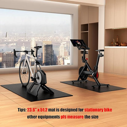 Bike Mat Compatible with Peloton Bike Elliptical Treadmill Mat 6mm Thick,