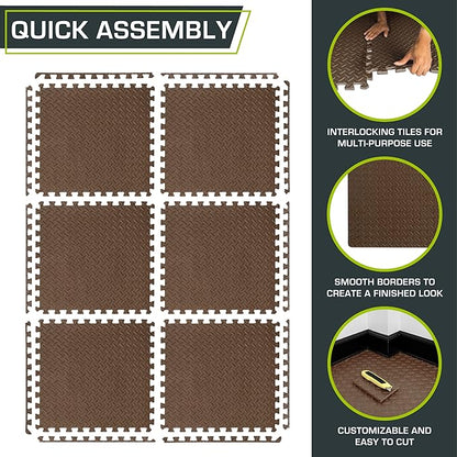 ProsourceFit Puzzle Exercise Mat Â½ in