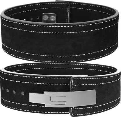 Weight Lifting Lever Belt Cowhide Gym Leather Belt 10mm Powerlifting