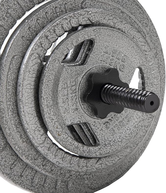 Signature Fitness Standard Threaded Curl Barbell Curl Bar 48 inch