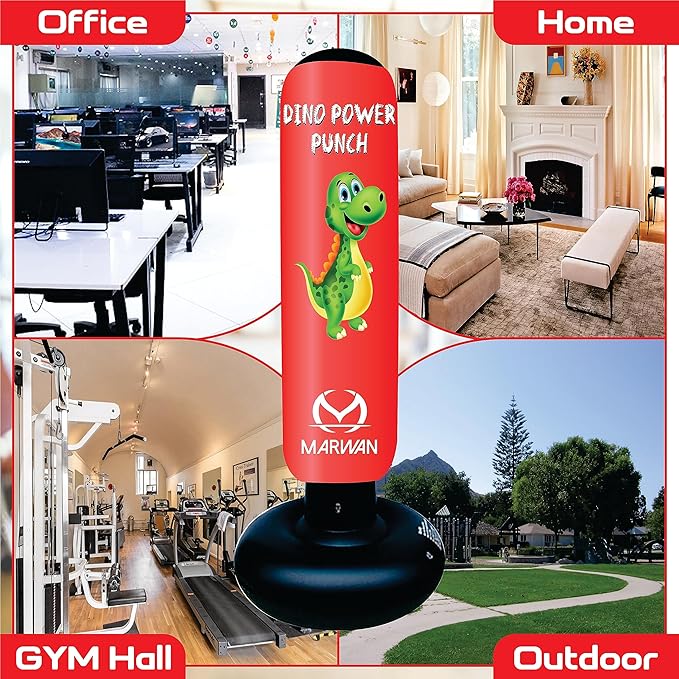 Durable Inflatable Kids Punching Bag for Karate and Boxing – Bounce-Back Martial Arts Bag for Boys and Girls, Great Birthday Gift to Relieve Energy and Build Skills for Boys Ages 4-12