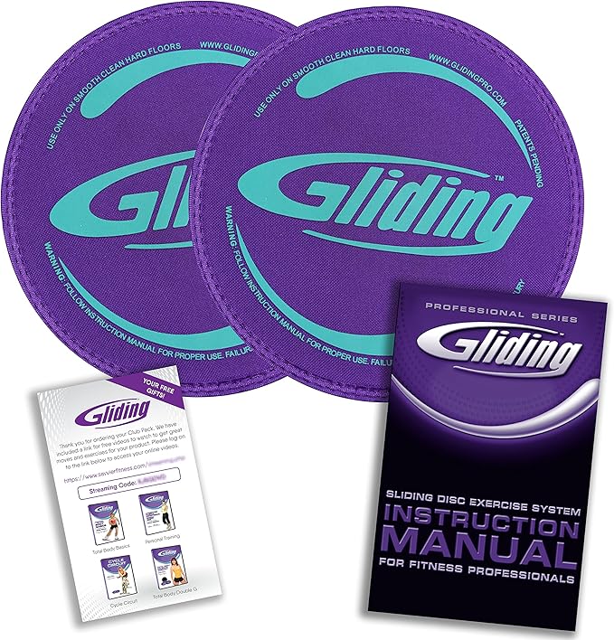 Gliding Discs for Working Out - Exercise Sliders 1 Pair, 4 Streaming