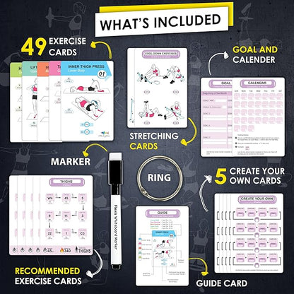 Pilates Ring Workout Cards -58 Exercise ring Card