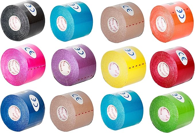 Kinesiology Tape Pro, Athletic Waterproof Muscle Support Adhesive Kinesio Sport Tape for Athletes 2 inches x 16.4 feet, 2 Rolls, Purple