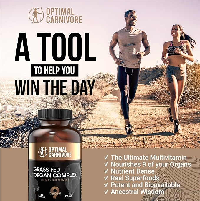 Grass Fed Beef Organs, Beef Organ Capsules, Beef Organ Supplement, Organ Supplement Grass Fed, Organ Meat Capsules, Grass Fed Organ Complex - 9 Organs - Beef Liver, Brain, Thymus, Lung, Gallbladder