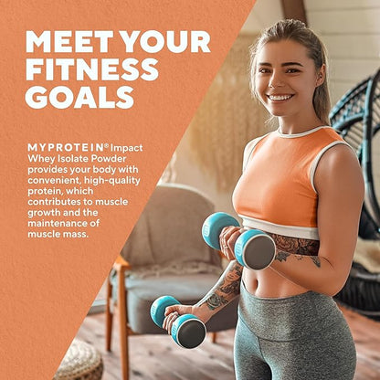 Myprotein Impact Whey Protein Isolate, 2.2 Lbs (30 Servings) Chocolate Brownie, 25g Protein & 6g BCAA Per Serving, Gluten-Free, Protein Shake for Muscle Strength & Recovery