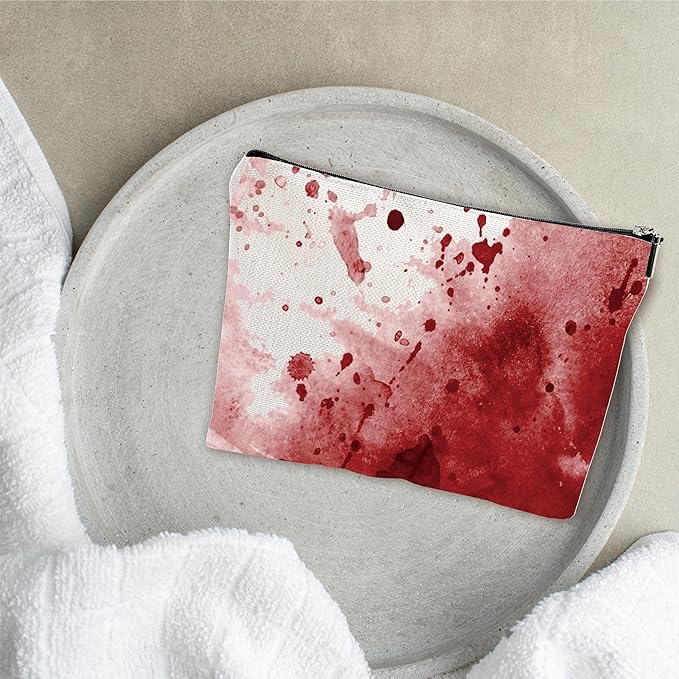 Funny Scary Makeup Bag - Simulated Blood Stains - Horror Printing Cosmetic Bag, Toiletry Bag Gift For Girls, Teen, Candy Bag For Halloween， Personal Care & Accessories - A13