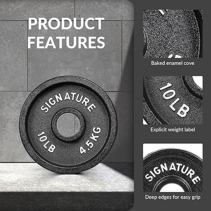 Deep Dish 2-Inch Olympic Cast Iron Weight Plates with E-Coating
