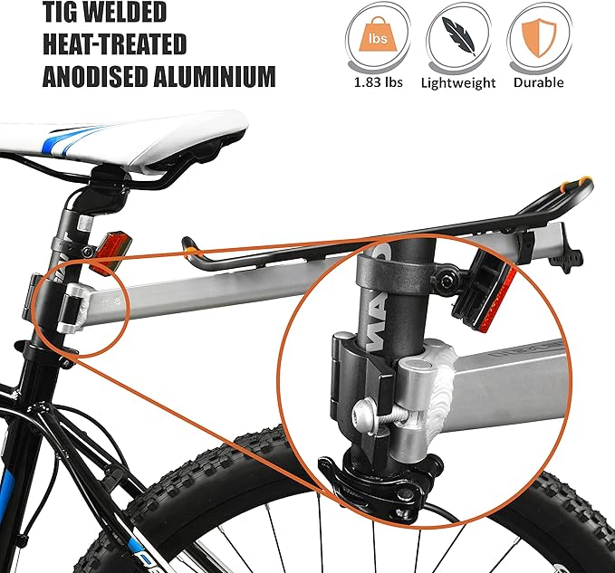 Ibera PakRak Bicycle Seat Post Commuter Rack and Quick-Release Bag