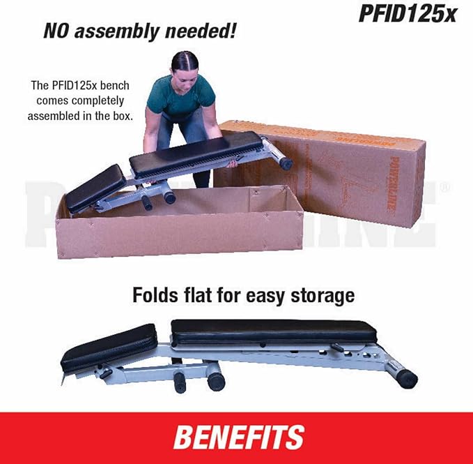 Body-Solid Powerline (PFID125X) Folding Bench - 7-Position Adjustable