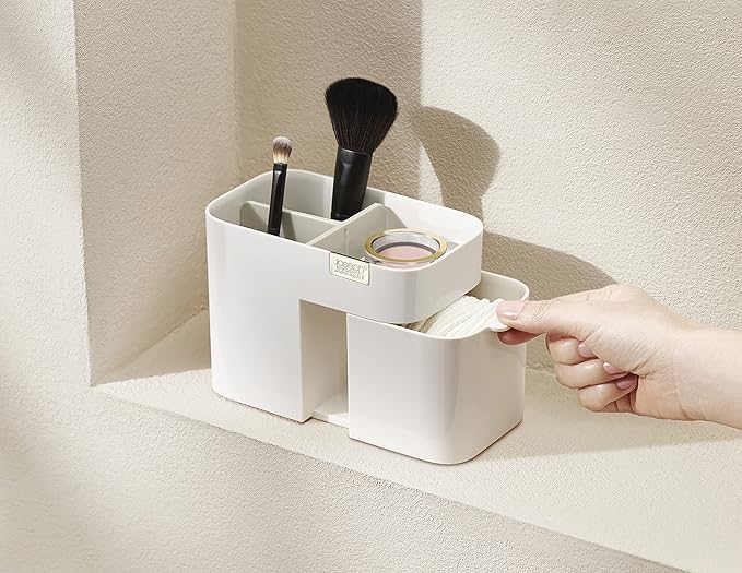 Joseph Joseph 75003 Viva Makeup Cosmetic Storage Organizer with Drawer, Small, Shell
