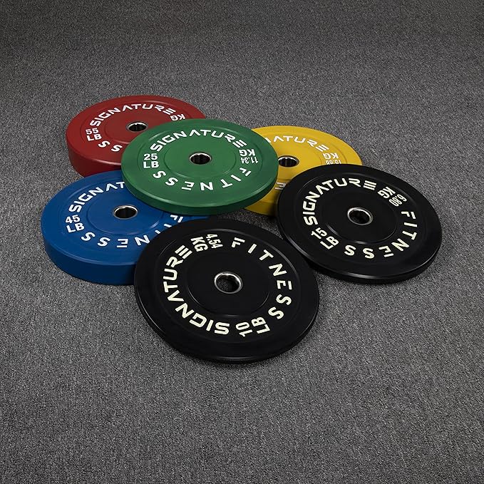 Signature Fitness 2" Olympic Bumper Plate Weight Plates 35LB Single,