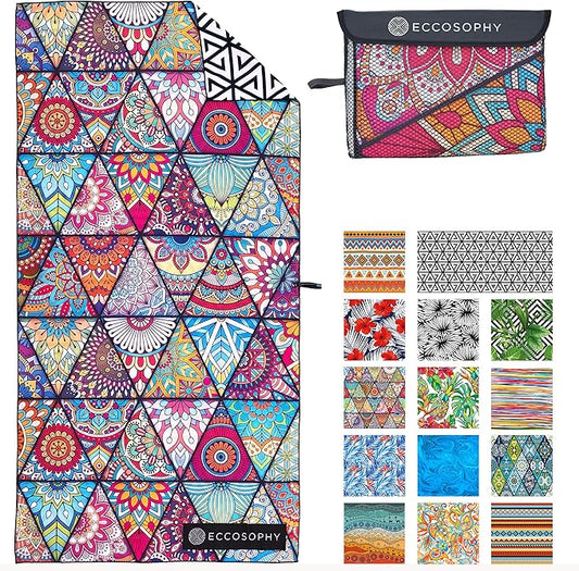 ECCOSOPHY Microfiber Beach Towel - Sand Free Towels 71x35 in