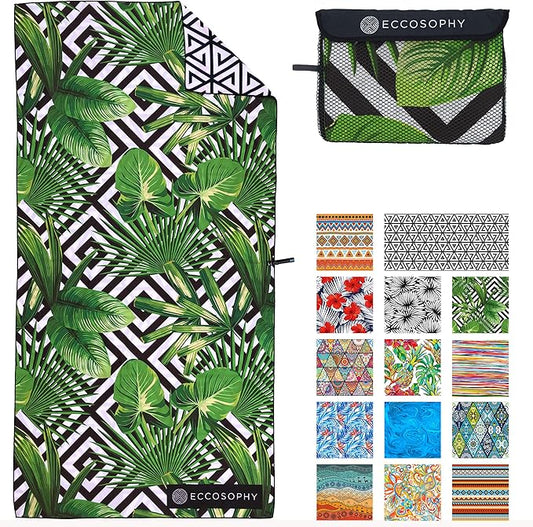 ECCOSOPHY Microfiber Beach Towel - Sand Free Towels 71x35 in