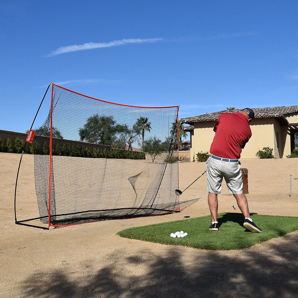 GoSports Golf Practice Hitting Net - Choose Between Huge 10 x 7 ft or 7 x 7 ft Nets - Personal Driving Range for Indoor or Outdoor Use - Designed by Golfers for Golfers