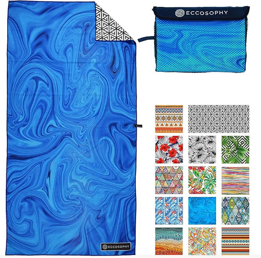 ECCOSOPHY Microfiber Beach Towel - Sand Free Towels 71x35 in