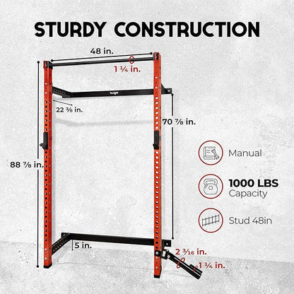 Yes4All Squat Rack for Home Gym, Adjustable Barbell Stand Rack, Multi-Function Weight Lifting, Dip Bar Station, Bench Press Rack Stand, Weight Plate Storage - Capacity Up to 600LBS