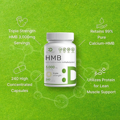 DEAL SUPPLEMENT Ultra Strength HMB Supplements 3,000mg Per Serving, 240 Capsules | Third Party Tested | Supports Muscle Growth, Retention & Lean Muscle Mass | Fast Workout Recovery
