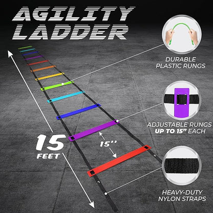 Yes4All 8, 12, 20 Rungs Agility Ladder -
