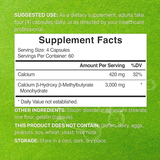 DEAL SUPPLEMENT Ultra Strength HMB Supplements 3,000mg Per Serving, 240 Capsules | Third Party Tested | Supports Muscle Growth, Retention & Lean Muscle Mass | Fast Workout Recovery
