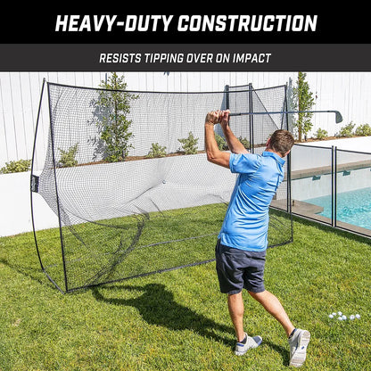 GoSports Golf Practice Hitting Net - Choose Between Huge 10 x 7 ft or 7 x 7 ft Nets - Personal Driving Range for Indoor or Outdoor Use - Designed by Golfers for Golfers